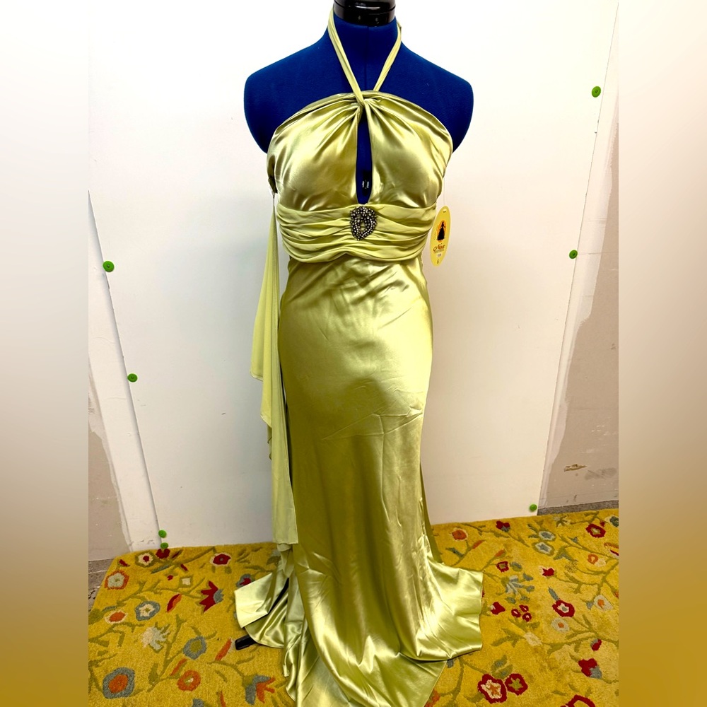 Nox Green Halter Backless Gown for Prom